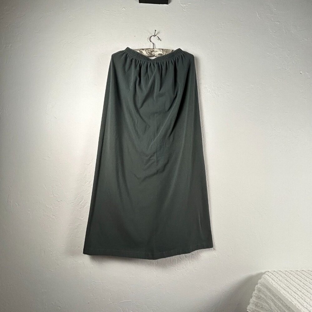 VINTAGE Blue Fish Women's Straight Skirt Black Organic Cotton Elastic Waist Sz 2